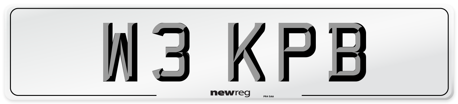 W3 KPB Number Plate from New Reg
